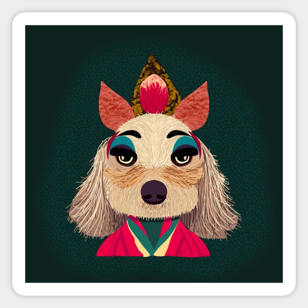 Drag queen dog Sticker by andybirkey